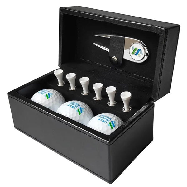 Golf Ball Set With Leather Box