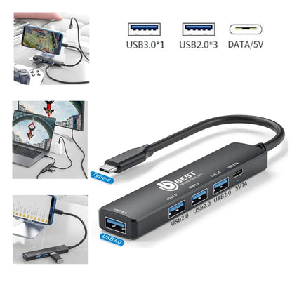 5 Ports USB 3.0 HUB Type C Multi Splitter Extension Adapter