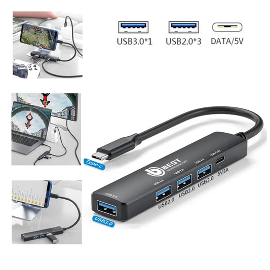 5 Ports USB 3.0 HUB Type C Multi Splitter Extension Adapter