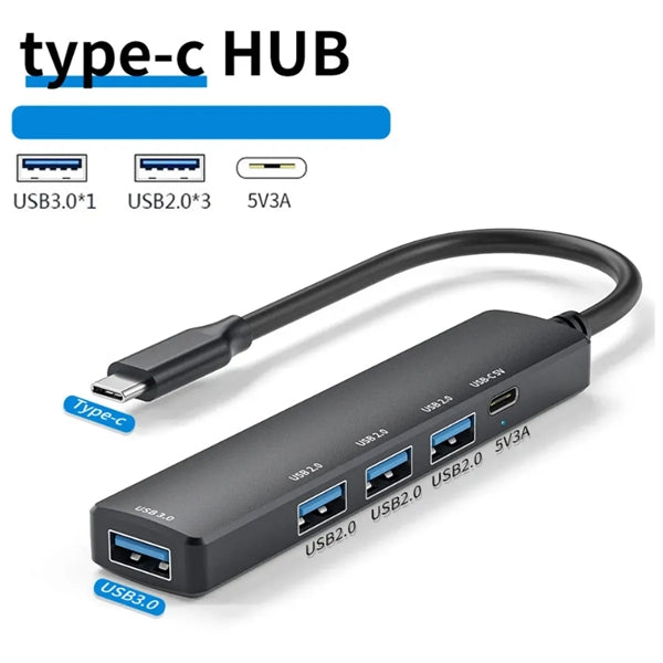 5 Ports USB 3.0 HUB Type C Multi Splitter Extension Adapter