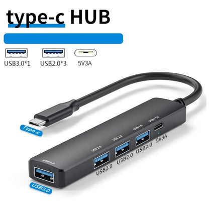 5 Ports USB 3.0 HUB Type C Multi Splitter Extension Adapter