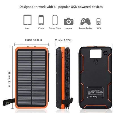 4-Panels Survival Solar Charger Power Bank 20000mAh