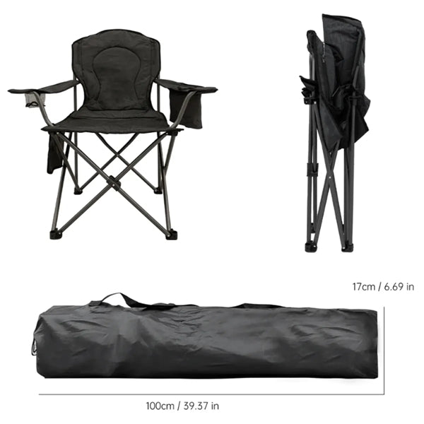Camping Chair with Built-in 4 Can Cooler Pouch(300lb Capacit