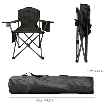 Camping Chair with Built-in 4 Can Cooler Pouch(300lb Capacit