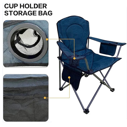 Camping Chair with Built-in 4 Can Cooler Pouch(300lb Capacit