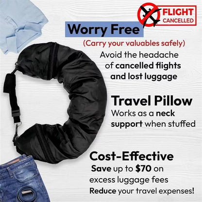 Convenient Stuffable Travel Neck Pillow Case cover