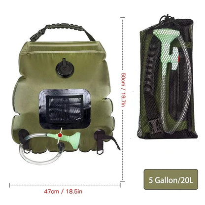 5 gallons/20L Solar Heating Camping Shower Bag