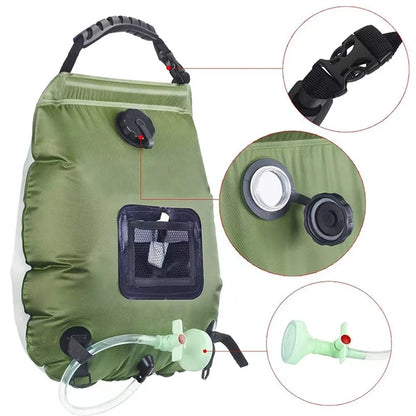 5 gallons/20L Solar Heating Camping Shower Bag