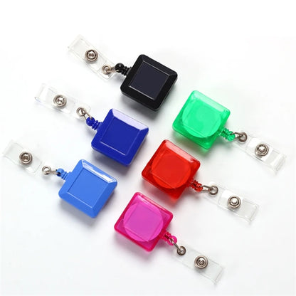 Retractable Square Badge Reel With Clip Holder