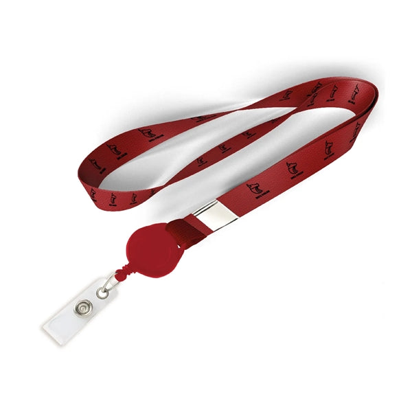 3/4" Polyester/Badge Reel Lanyard Combo-B