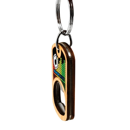 Bamboo Bottle Opener Key Tag - Full Color graphic