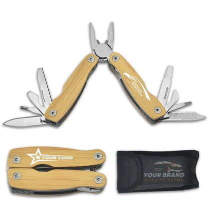 Personalized Multi-Function Pocket Pliers with Wooden Handle