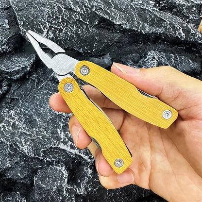 Personalized Multi-Function Pocket Pliers with Wooden Handle