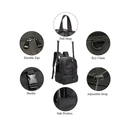 Backpack Can Hold Sports Gear Such As Helmet Basketball