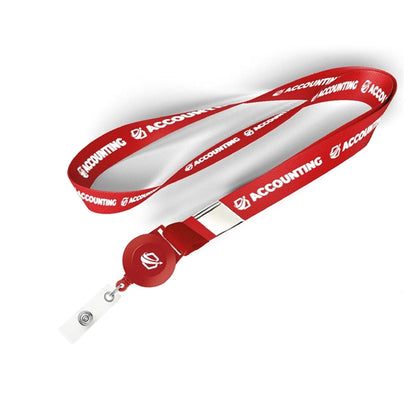 3/4" Polyester/Badge Reel/Metal Clip Lanyard Combo-B