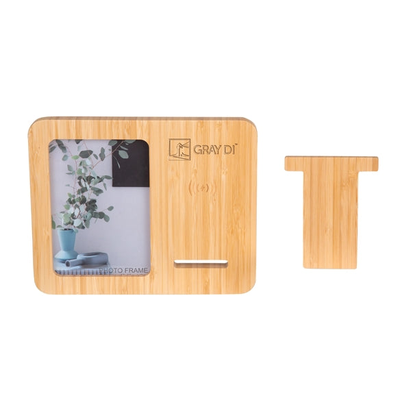 Bamboo Photo Frame & 10W Wireless Charger
