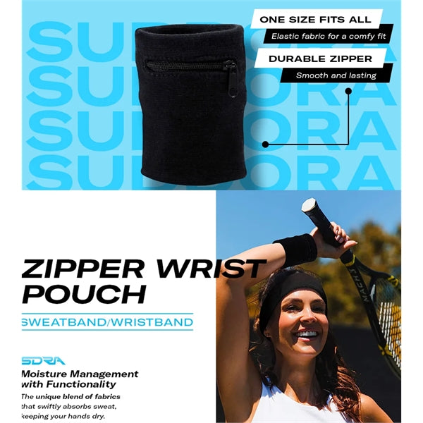 Wrist Band with Zipper Pouch