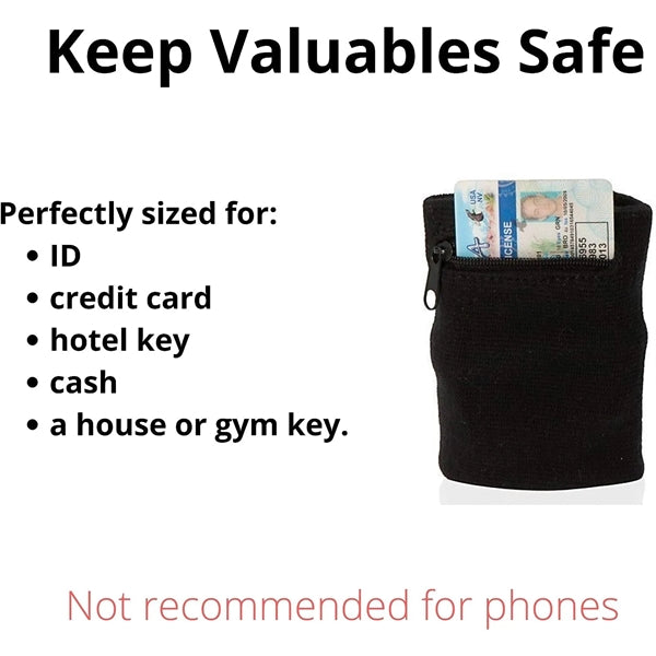 Wrist Band with Zipper Pouch