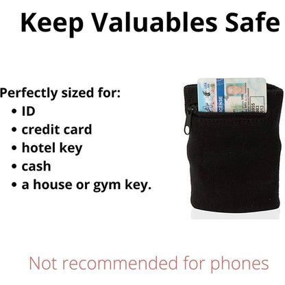 Wrist Band with Zipper Pouch
