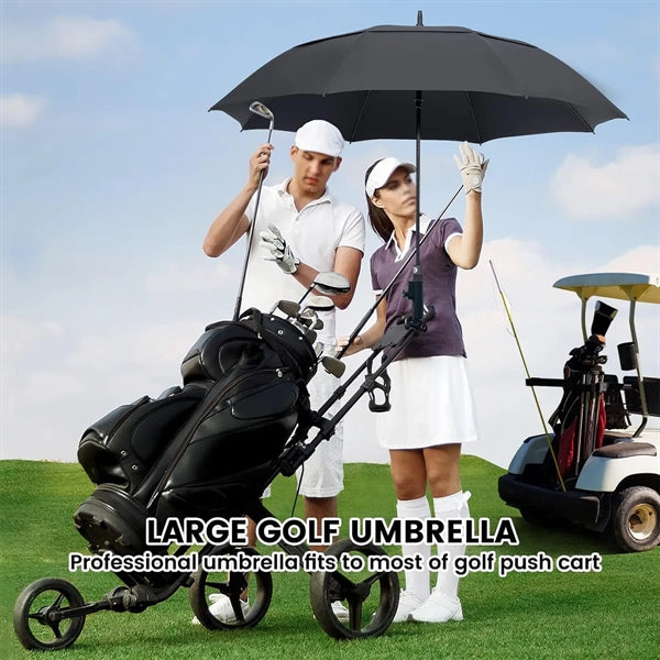 Custom 54 In Automatic Open Double Canopy Golf Umbrellas