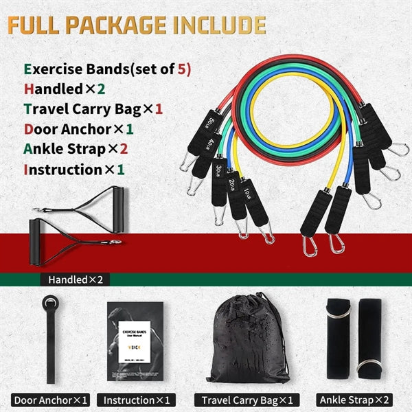 Unisex Home Adjustable Resistance Exercise Workout Bands