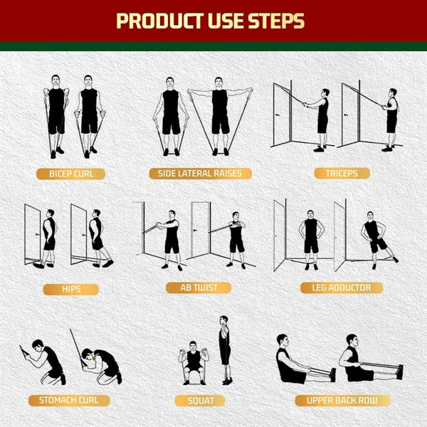 Unisex Home Adjustable Resistance Exercise Workout Bands