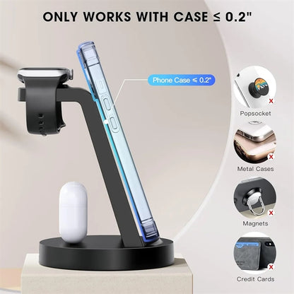 3 In 1 Wireless Charging Station For Phone Watch Headphone