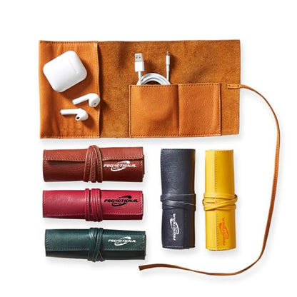 Custom Leather Organizer Cable Roll Bag