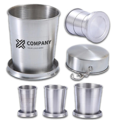 Outdoor Travel Stainless Steel Collapsible Cup  Keychain