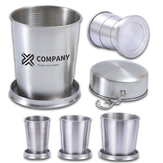 Outdoor Travel Stainless Steel Collapsible Cup  Keychain