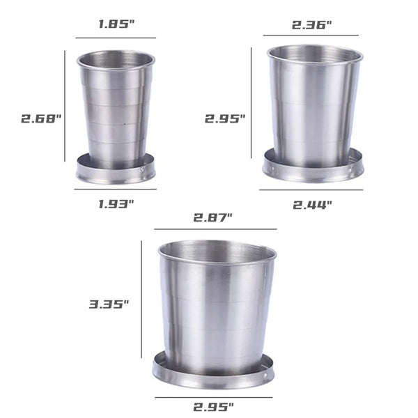 Outdoor Travel Stainless Steel Collapsible Cup  Keychain