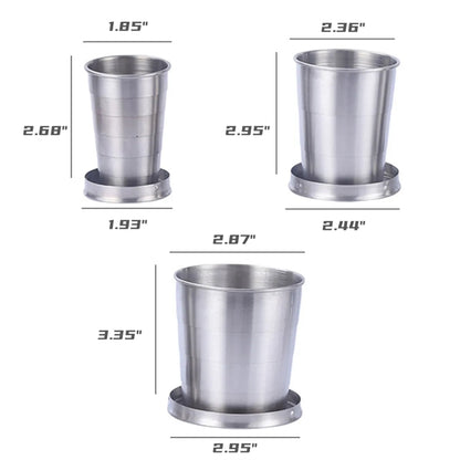 Outdoor Travel Stainless Steel Collapsible Cup  Keychain