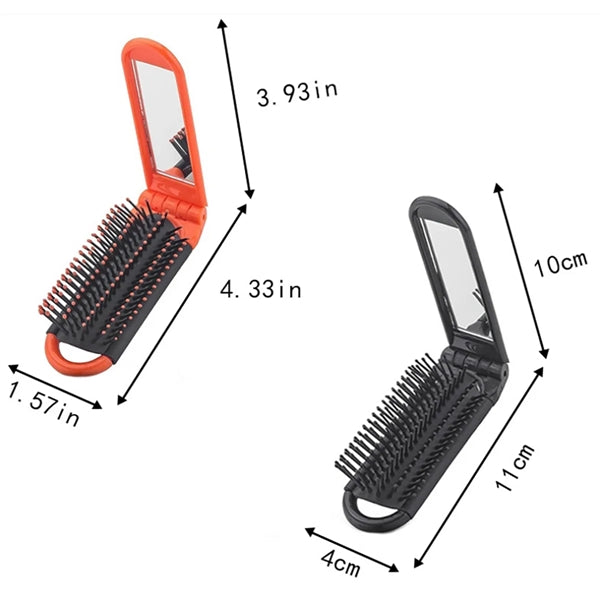 Colorful Portable Folding with Mirror Hair Comb