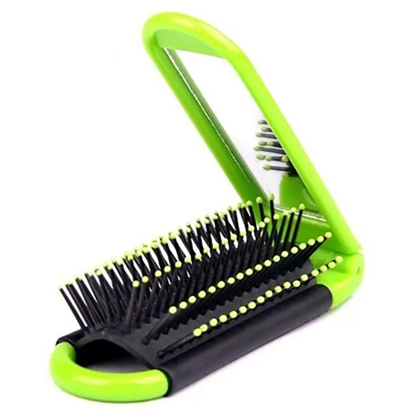 Colorful Portable Folding with Mirror Hair Comb