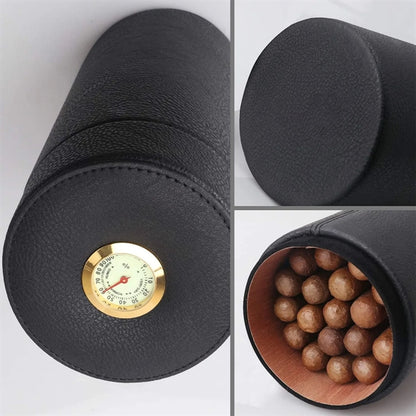 Portable Leather Cigar Humidor Case Jar For Travel Business