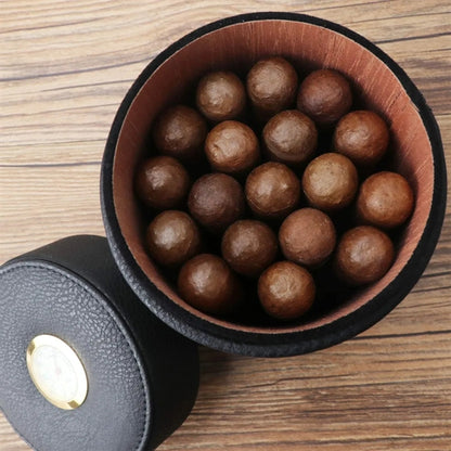 Portable Leather Cigar Humidor Case Jar For Travel Business