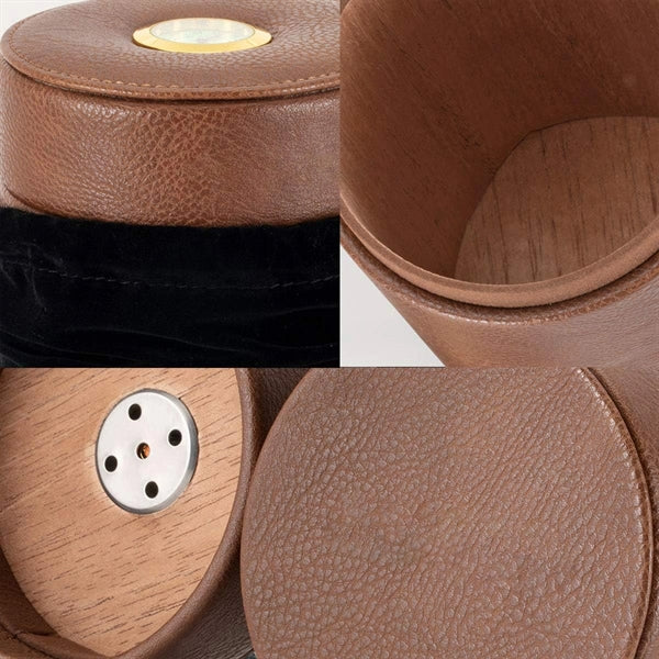 Portable Leather Cigar Humidor Case Jar For Travel Business