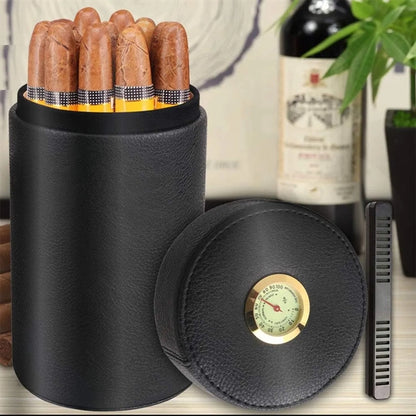 Portable Leather Cigar Humidor Case Jar For Travel Business