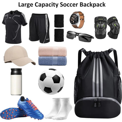 Drawstring Waterproof Basketball Soccer Sports Gym Backpack