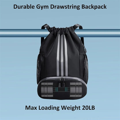 Drawstring Waterproof Basketball Soccer Sports Gym Backpack