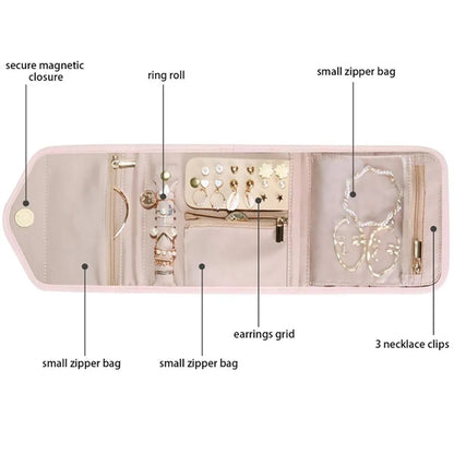 Travel Jewelry Organizer Case Foldable Roll