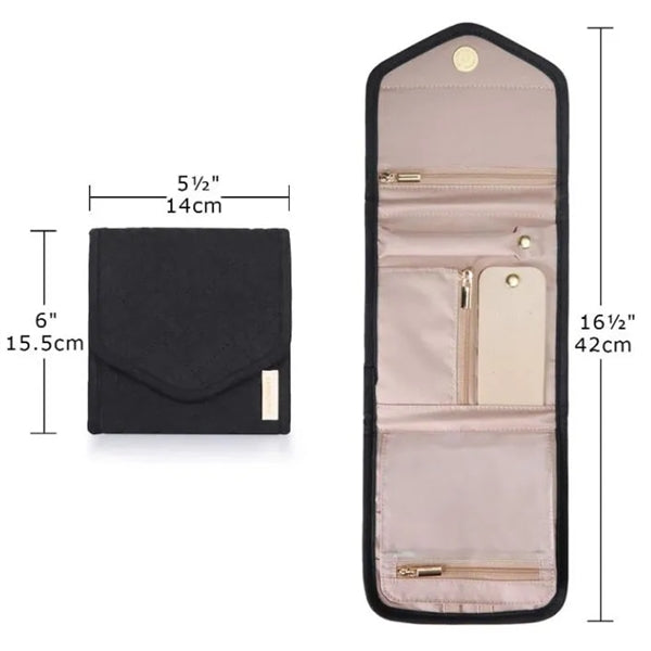 Travel Jewelry Organizer Case Foldable Roll