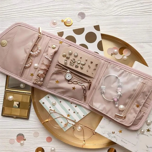 Travel Jewelry Organizer Case Foldable Roll