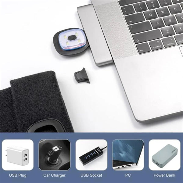 Unisex USB Charging Beanie Hat Cap with LED Light