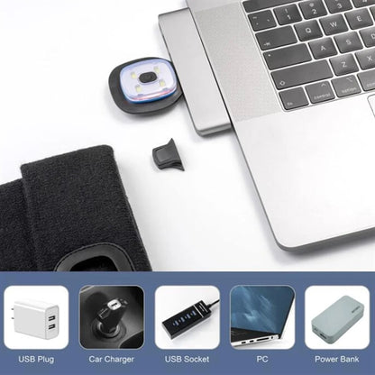 Unisex USB Charging Beanie Hat Cap with LED Light