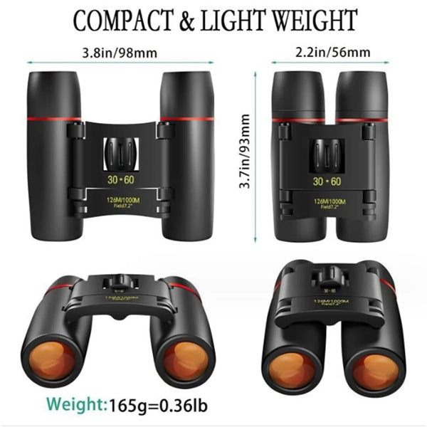 Outdoor Low-Light Night Vision Red Film 30x60 Binoculars