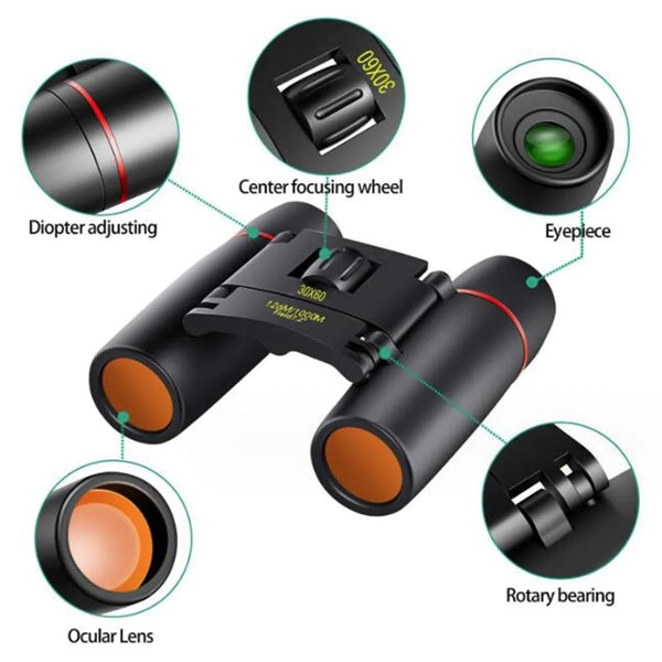 Outdoor Low-Light Night Vision Red Film 30x60 Binoculars