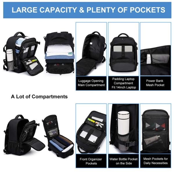 20l Large Capacity Premium Waterproof Backpack With USB Port