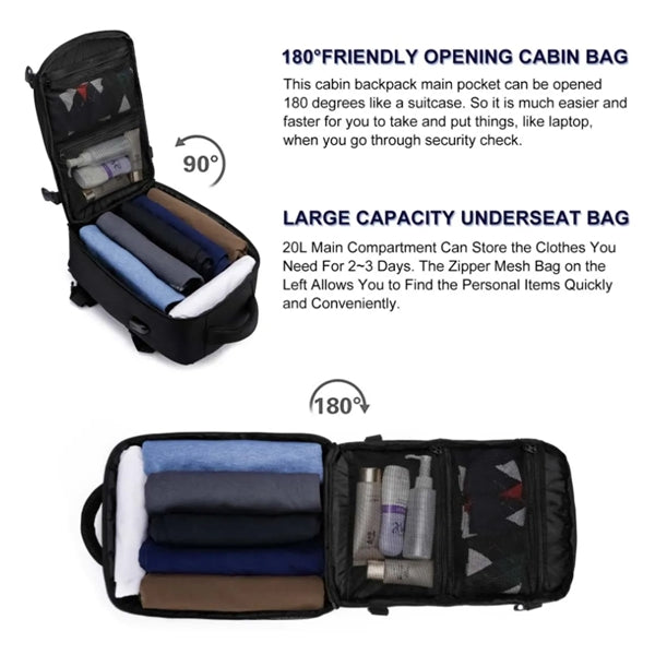 20l Large Capacity Premium Waterproof Backpack With USB Port
