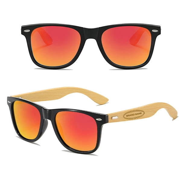 Bamboo Wooden Polarized Retro UV Protected Unisex Sunglasses